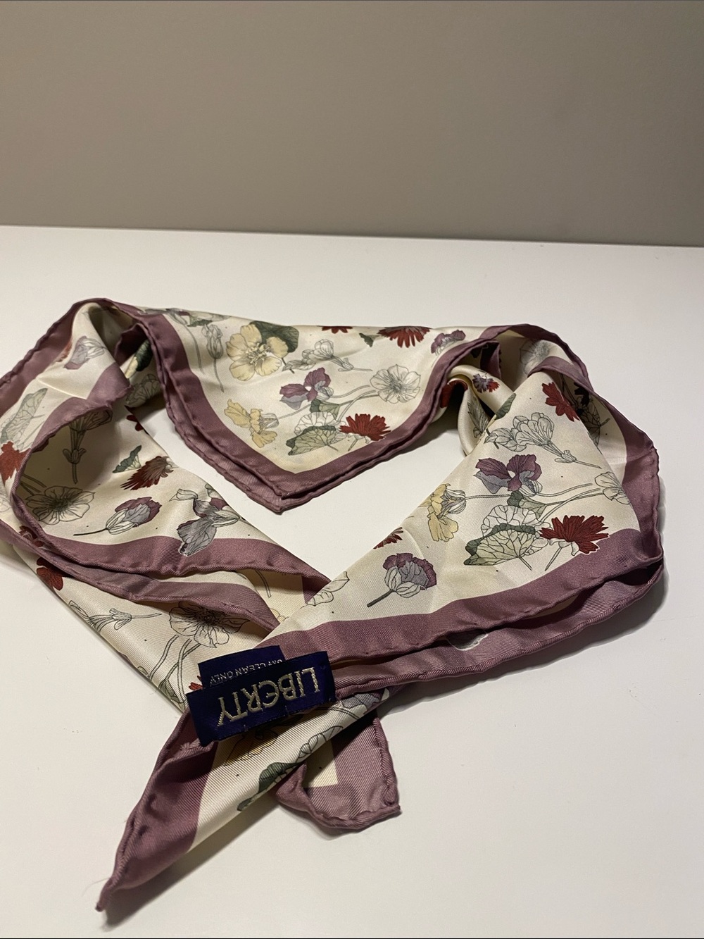 Liberty Cream Floral Silk Scarf